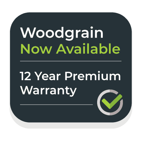12 year premium warranty of woodgrain finished louvres.