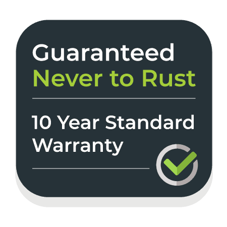 12 year warranty on aluminium louvres that are guaranteed to never rust.
