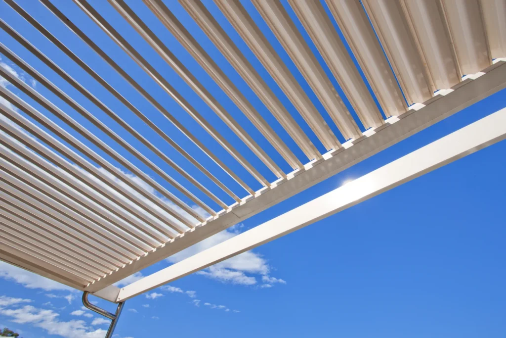 Fairlight opening roof installation view of louvres.