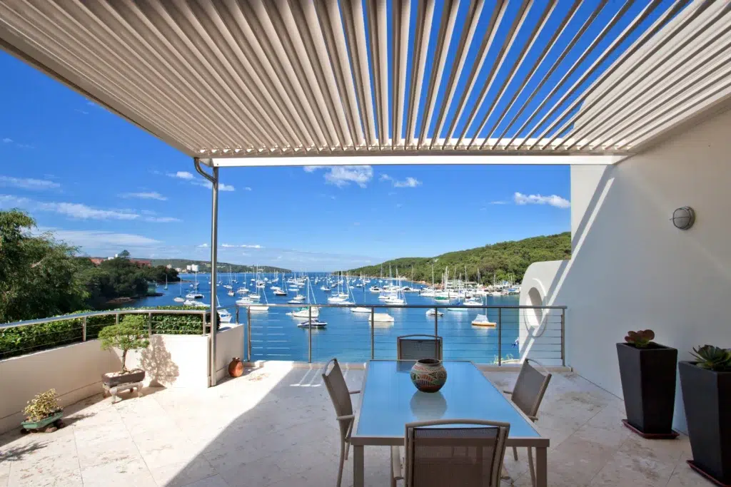 Fairlight opening roof installation view from dining table.