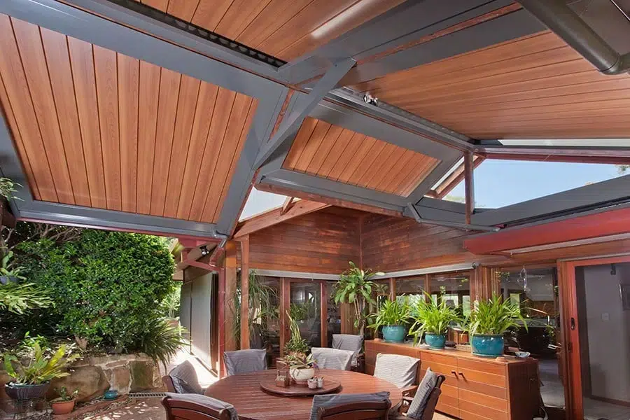 Custom design opening roof pergola in Riverview.