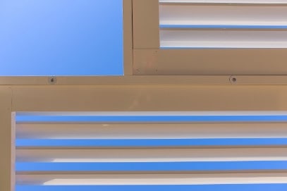 Opening roof pergola louvres.