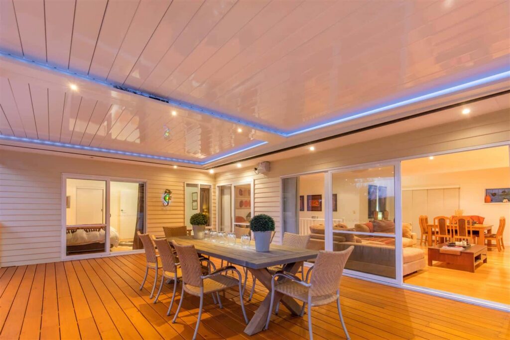 Bayview pergola with roof closed.