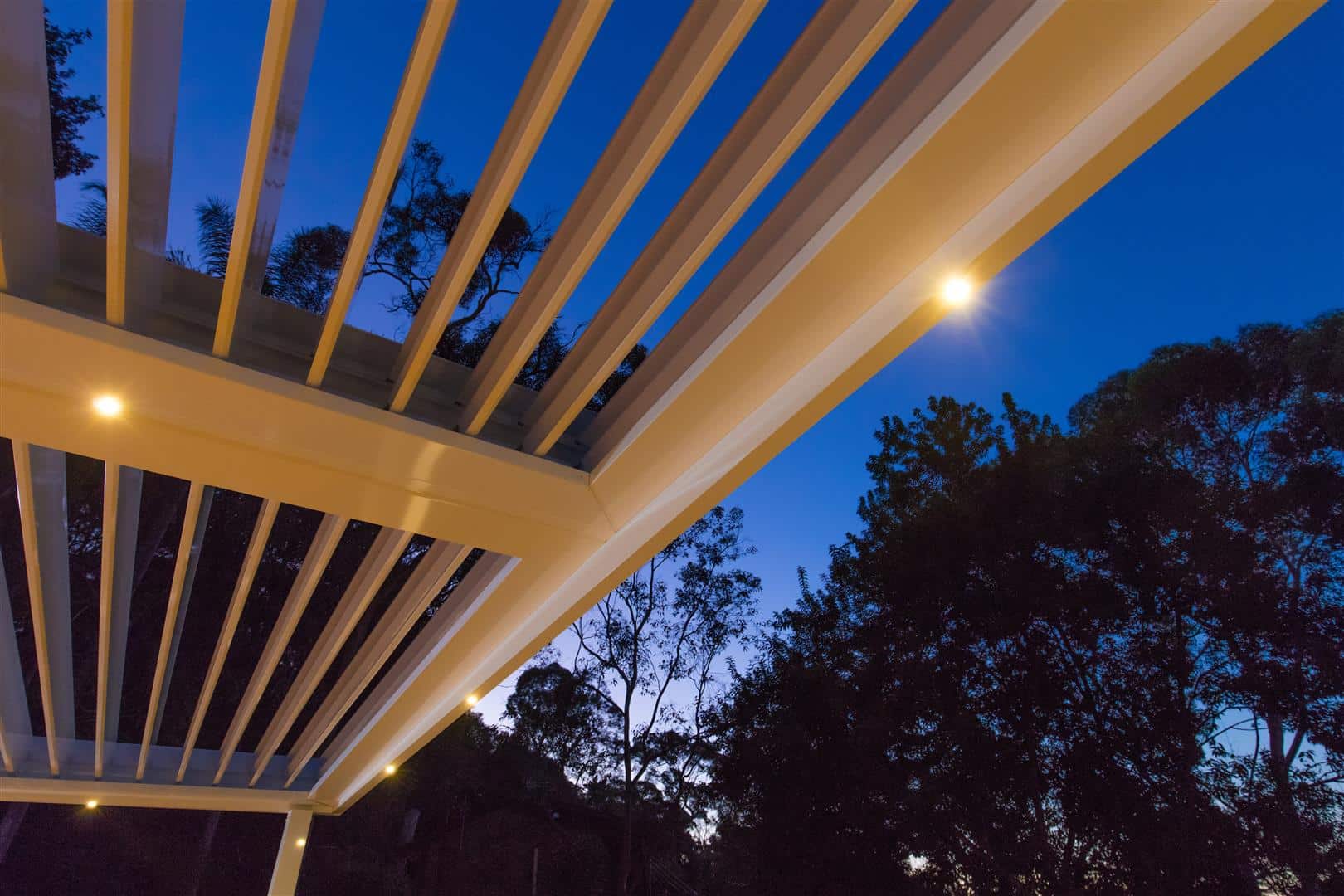 Close up on Bayview pergola louvres.