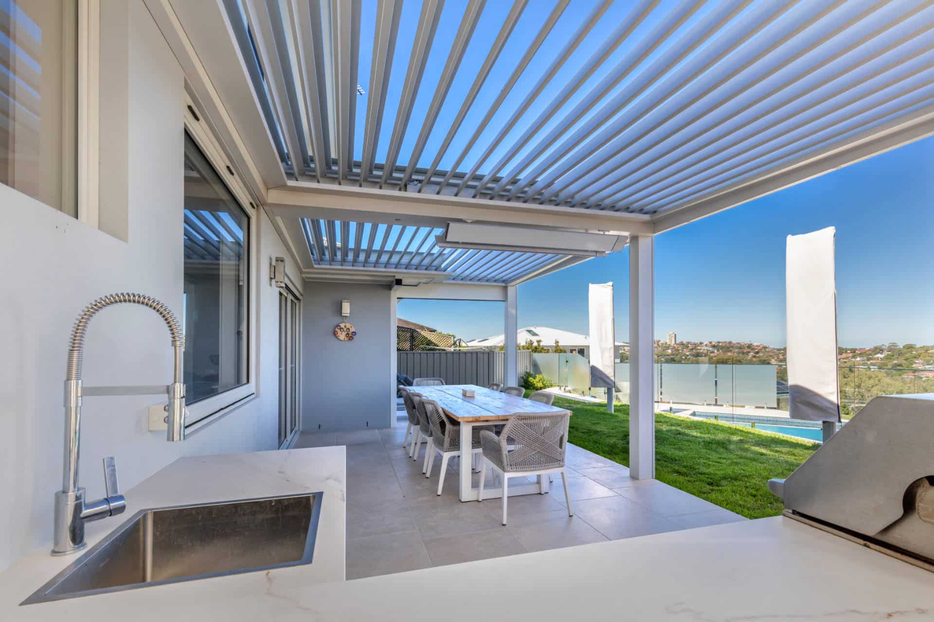 Manly Vale pergola attached to house.
