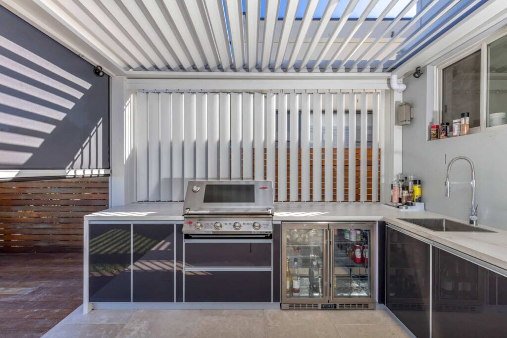 Privacy screens on Manly Vale pergola.