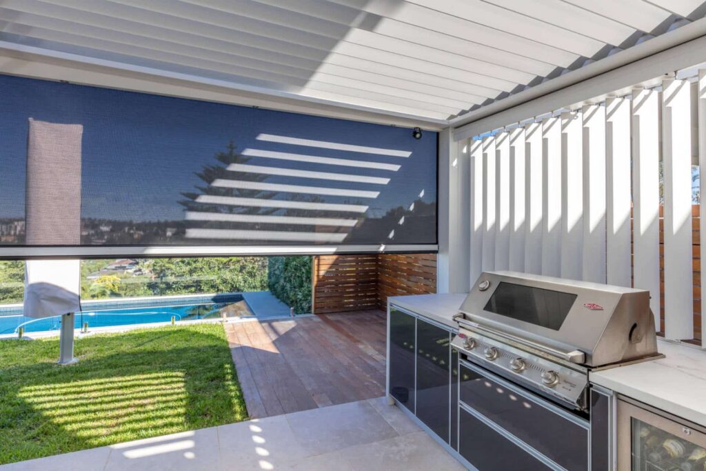 BBQ area under Manly Vale pergola.