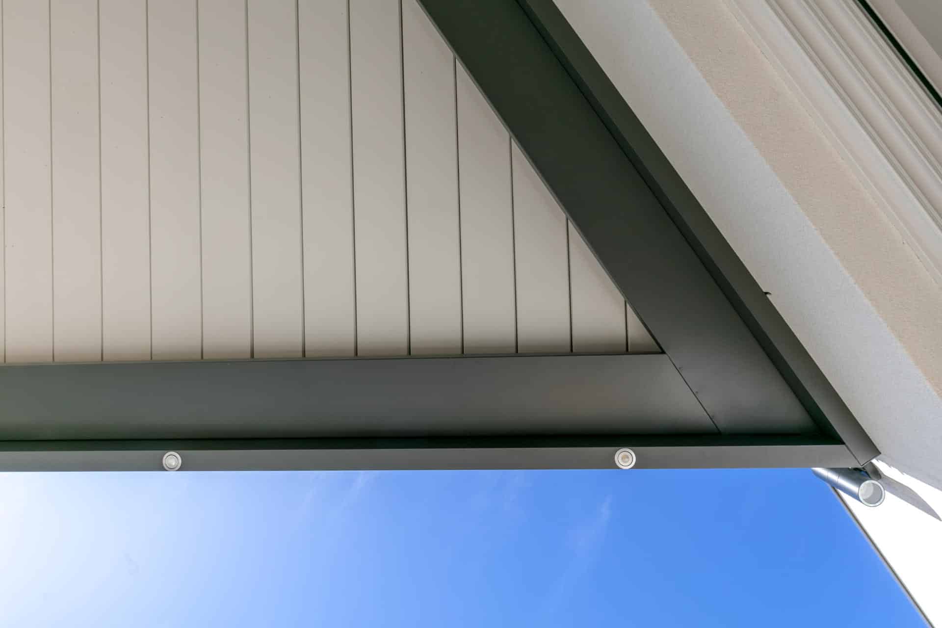 Close up of closed louvres on Frenchs Forest pergola.