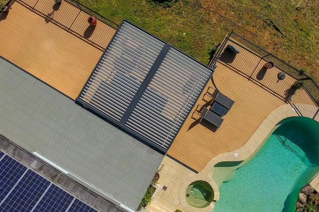 Aerial photo of a Beacon Hill home with a new opening roof