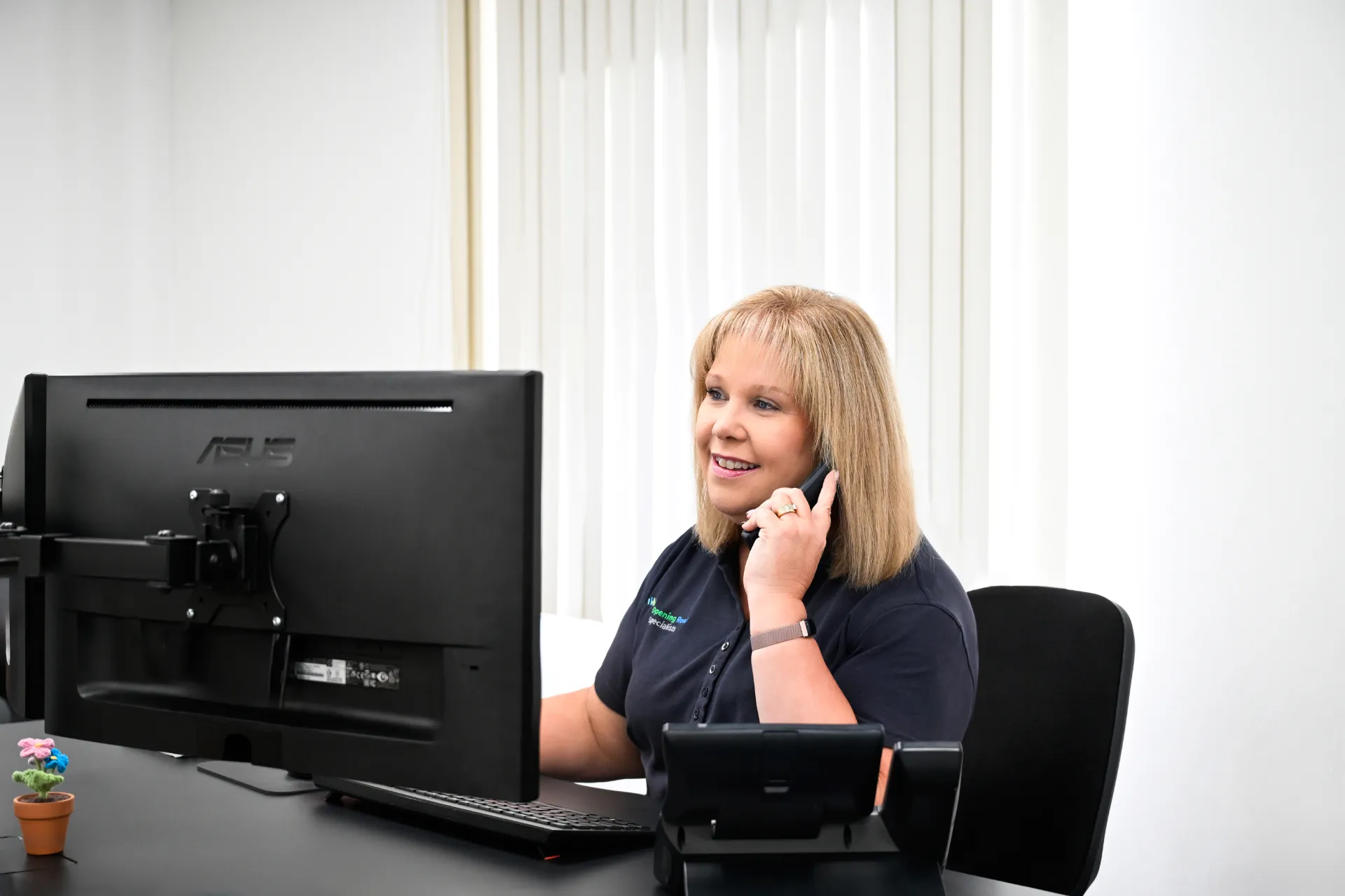 ORS sales staff speaking to a customer on the phone.