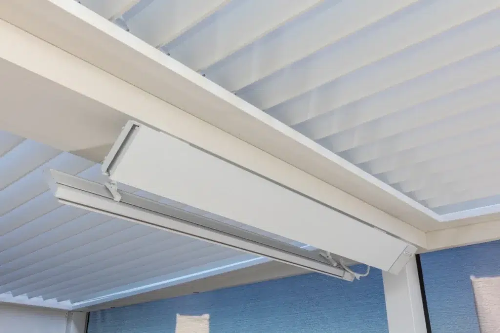 Outdoor heaters installed on louvre roof